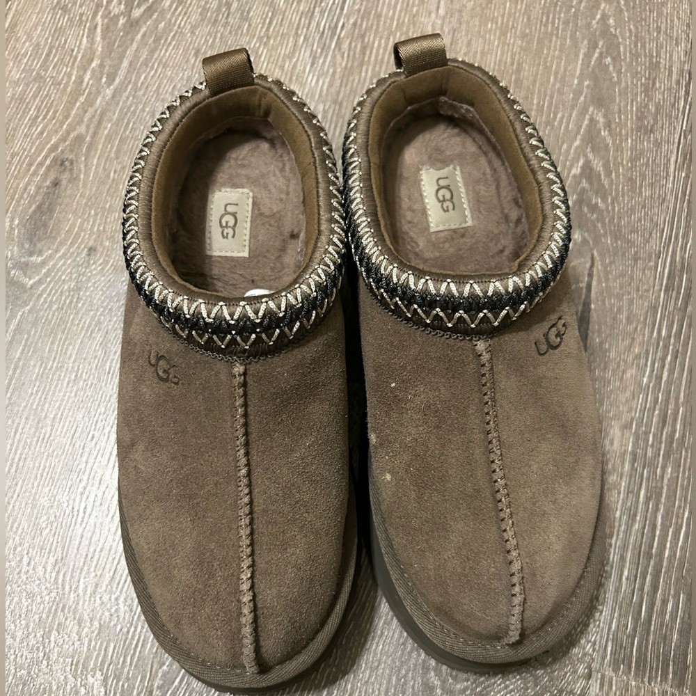 UGG Brown Tazz Platform Slippers